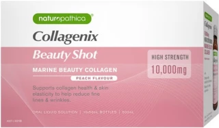 Naturopathica Collagenix Beauty Shot for collagen formation, skin firmness & skin health with 10,000mg Marine Collagen