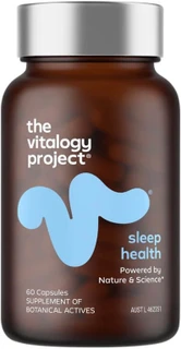 The Vitalogy Project Sleep Health supports deep, restorative sleep, relaxation & a healthy sleep-wake cycle with Ashwagandha, Lavender Oil & Ziziphus