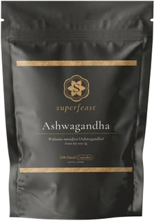 SuperFeast Ashwagandha 240 Caps with 10:1 Ashwagandha root extract for stress, nervous system, mood and healthy sleep support