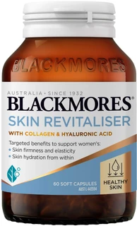 Blackmores Skin Revitaliser for skin firmness, elasticity, hydration & collagen formation with Marine Collagen & Hyaluronic Acid