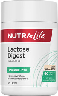 Nutra-Life Lactose Digest aids digestion of lactose - High strength to relieve symptoms of lactose intolerance, Relieves Abdominal Pain, Gas & Bloating Nutra-Life Lactose Digest aids digestion of lactose - High strength to relieve symptoms of lactose intolerance, Relieves Abdominal Pain, Gas & Bloating