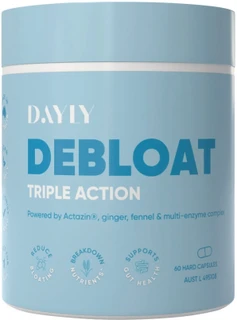 DAYLY Debloat Triple Action 60 Caps with Digestive Enzymes, Peppermint, Fennel, Ginger & Kiwi Fruit for bloating, gas & digestion