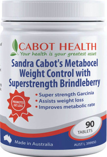 Cabot Health Metabocel Weight Control 90 Tablets with Brindleberry, Capsicum, Chromium & Tyrosine for metabolism & weight control