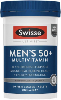 Swisse Ultivite Men’s 50+ Multivitamin 90 Tabs with Vitamin D, B Vitamins, Zinc, Magnesium & Calcium for energy, immunity & bone health