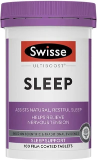 Swisse Ultiboost Sleep 100 Tabs with Valerian, Hops, Licorice & Magnesium for natural sleep support & relaxation