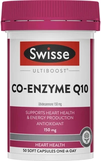 Swisse Ultiboost Co-Enzyme Q10 150mg 50 Caps for heart health, antioxidant protection and energy production