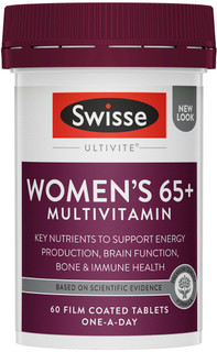 Swisse Women’s Ultivite 65+ contains premium quality vitamins, minerals, antioxidants and herbs for women aged 65+