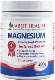 Cabot Health Magnesium Ultra Potent Strawberry is a super strength formula containing 4 magnesium complexes for greater absorption and utilisation