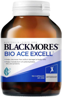 Blackmores Bio ACE Excell with grape seed + Selenium is a complete antioxidant formula that helps reduce the risk of cell damage attributed to free radicals