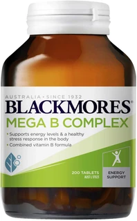 Blackmores Mega B Complex for energy, cognitive function, red blood cells & stress support with high-strength B Vitamins