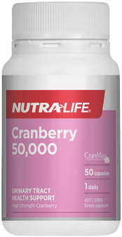 Nutra-life Cranberry 50000mg high-strength, one-a-day urinary tract and bladder support