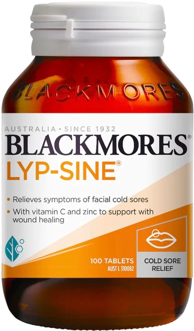 Blackmores Lyp-Sine for facial cold sores, immune health & wound healing with Lysine, Vitamin C & Zinc