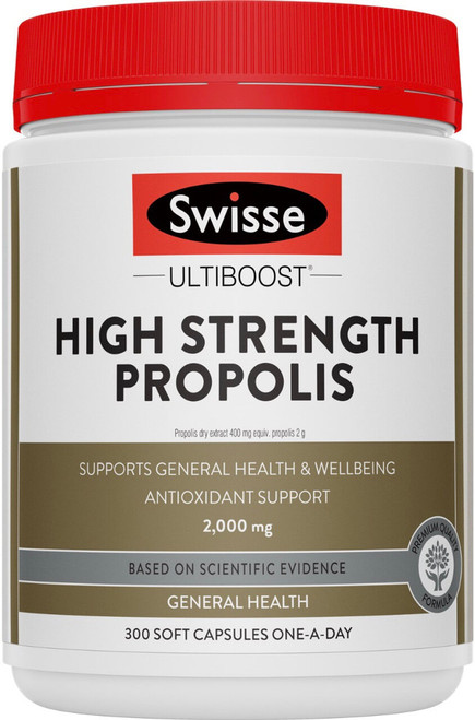 Swisse Ultiboost High Strength Propolis 2000mg 300 Caps with Propolis extract for antioxidant support & general health and wellbeing