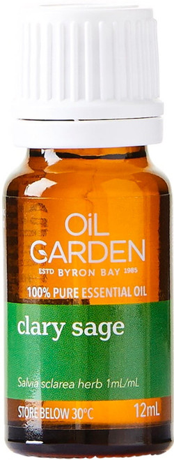 Oil Garden Clary Sage Pure Essential Oil 12mL with a warm, herbaceous, slightly sweet aroma for calming aromatherapy