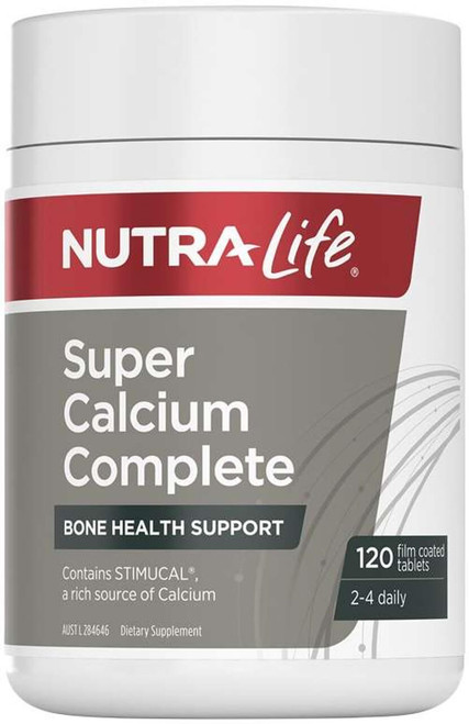 Nutra-Life Super Calcium Complete 120 Tabs with Calcium, Magnesium, Vitamin D3 & K2 for strong bones and bone health