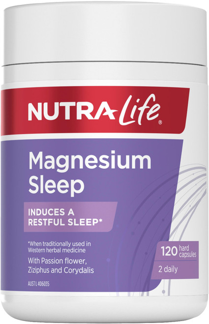 Nutra-life Magnesium Sleep promotes sleep, acting as a sleep aid for difficulty falling or staying asleep. Containing three sources of Magnesium with Ziziphus and Passion flower, as a natural solution for sleep