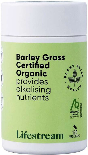 Lifestream Barley Grass Organic for energy, immune, digestive & nutritional support with certified organic NZ Barley Grass, iron & antioxidants
