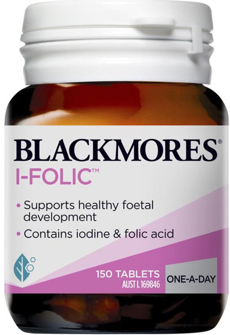 Blackmores I-Folic for preconception & pregnancy with Folic Acid 500mcg & Iodine 150mcg - 150 x 2 =300 Tabs