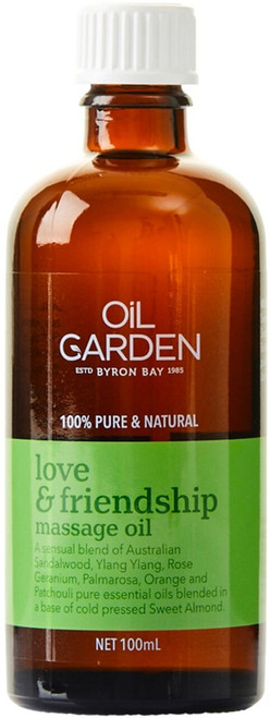 Oil Garden Love & Friendship Massage Oil Blend combines Nature’s most sensual essential oils of Ylang Ylang, Rose and Jasmine with a splash of heart-warming Sweet Orange in a ready to use body oil for sharing intimate moments with the one you love