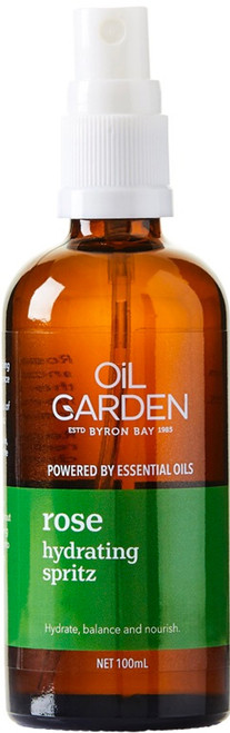 Oil Garden Rose Hydrating Spritz 100mL with Rose Floral Water to hydrate, balance & nourish dry and dehydrated skin