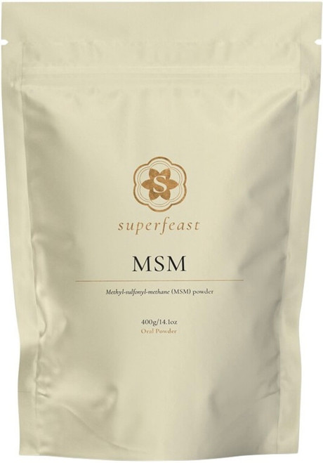 SuperFeast MSM 400g pure Methylsulfonylmethane powder for joint mobility, collagen formation, skin, hair and nail health