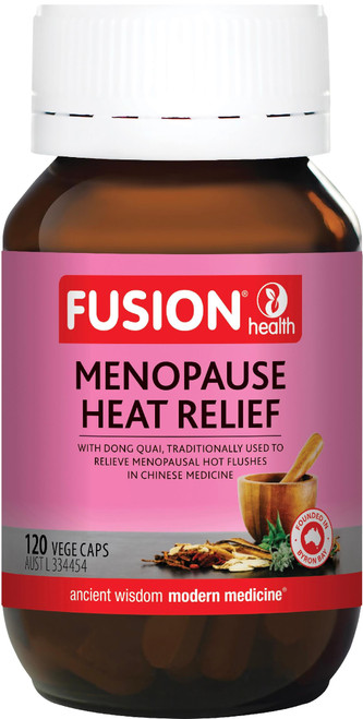 Fusion Health Menopause Heat Relief for hot flushes, night sweats & vaginal dryness with Dong Quai, Anemarrhena, Vitex & Kudzu