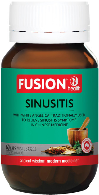 Fusion Health Sinusitis for sinus congestion, sinus pain & hayfever symptoms with White Angelica, Xanthium, Magnolia Flower & Asian Wild Mint