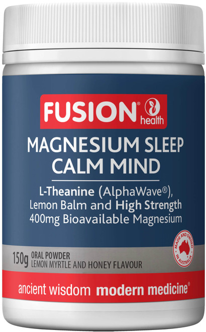 Fusion Health Magnesium Sleep Calm Mind for restful sleep, relaxation & stress support with Magnesium, L-Theanine & Lemon Balm