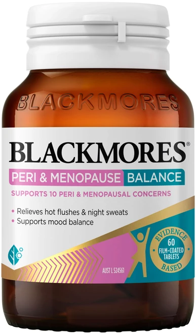 Blackmores Peri & Menopause Balance 60 Tablets with Saffron, Fenugreek & Ashwagandha for hot flushes, mood, stress & sleep
