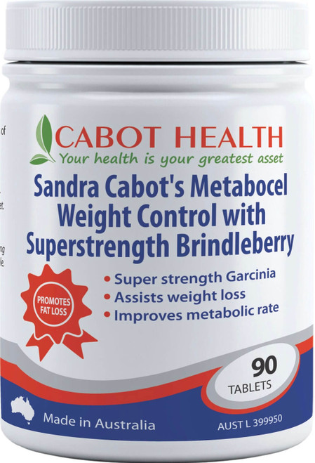 Cabot Health Metabocel Weight Control 90 Tablets with Brindleberry, Capsicum, Chromium & Tyrosine for metabolism & weight control