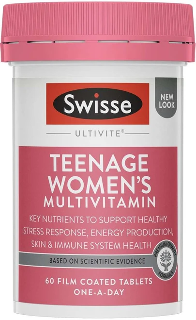 Swisse Ultivite Teenage Women’s Multivitamin for nutritional support, energy, immunity & wellbeing during the teenage years