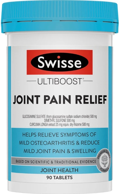 Swisse Ultiboost Joint Pain Relief 90 Tabs with Glucosamine Sulfate, MSM and Turmeric for joint pain, mobility and cartilage health