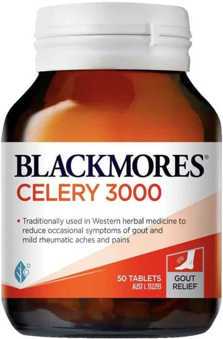 Blackmores Celery 3000mg 50 Tablets with Celery Extract & Celery Seed Oil for gout symptoms, rheumatic aches and joint support