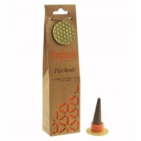 OG CONES PATCHOULI
Box of 12 jumbo cones
A wonderful and exotic scent.

Incense cones have been a part of India's rich heritage and cultural traditions since time immemorial. 

The act of lighting an incense cone is believed to help the mind focus during meditation and spiritual practice.

Hand made with great care and love, these compact cones are produced with natural essential oils that lend to its beautiful soft fragrance.

Ingredients: natural frankincense resin, bark joss powder, wood powder, guar gum, resin, organic essential oils. 