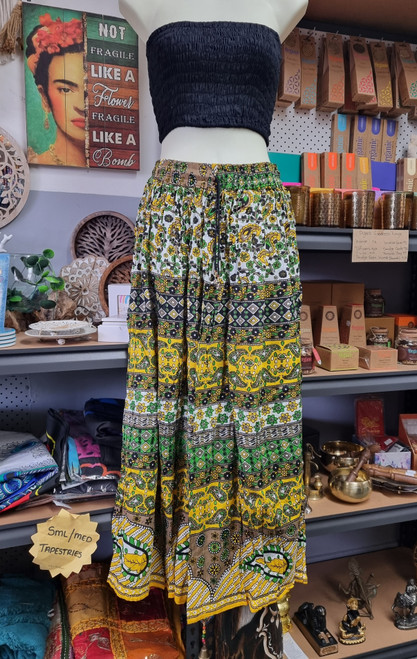 Indian Skirt Yellow

Elastic waist with tie
Cool & comfortable
Crepe rayon
Size 8 -16