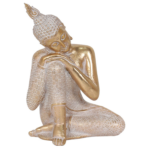 SERENITRY GOLD BUDDHA

Beautiful buddha Gold with glitter
Approx 15x12x21cm