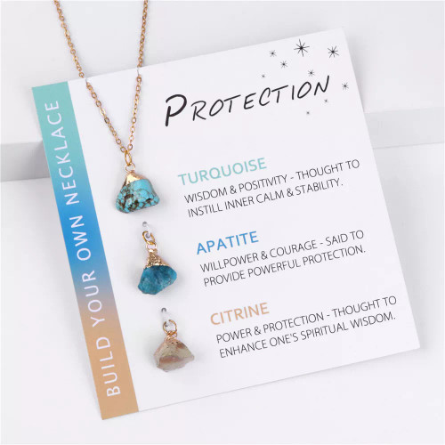 NECKLACE PROTECTION SET 3

One gold plated necklace with 3 stone pendants that to resonate with intentions of Protection.