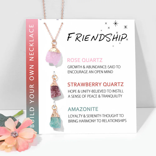 NECKLACE FRIENDSHIP SET 3

One gold plated necklace with 3 stone pendants that to resonate with intentions of Friendship.
