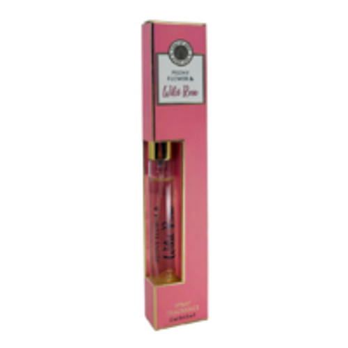 SPRAY FRAGRANCE 12ml  WILD ROSE & PEONY 
Top Notes: Peony and Pear

Heart Notes: Rose and Jasmine

Base Notes: Blackberry and Cedar