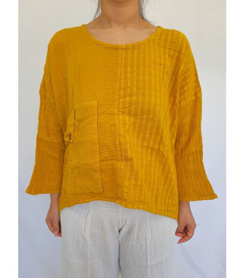 Anjuna LS Top Mustard
Free size up16
Soft & breathable double cotton tri textured long sleeve top from our Anjuna Collection.
Crafted from double cotton, these tops offer slightly extra thickness and durability compared to the regular Anjuna pieces.
This long-sleeve top combines 3 distinct textures for a unique look and feel. Featuring a convenient pocket, it blends comfort with creative style for an effortless, bohemian vibe. Anjuna LS Top Mustard
Free size up16
Soft & breathable double cotton tri textured long sleeve top from our Anjuna Collection.
Crafted from double cotton, these tops offer slightly extra thickness and durability compared to the regular Anjuna pieces.
This long-sleeve top combines 3 distinct textures for a unique look and feel. Featuring a convenient pocket, it blends comfort with creative style for an effortless, bohemian vibe.