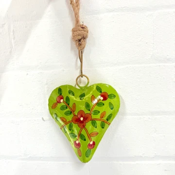 Heart Bell Painted Green
Approx 11x15cm