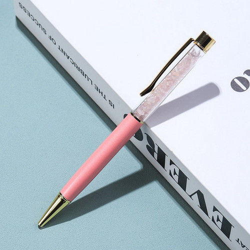 Pen Rose Quartz
Pink & gold tip pen filled with Rose Quartz crystals