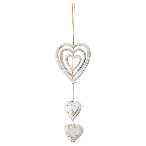 Open Heart Mobile Hanger
Whitewash
3 open hearts with 2 solid hearts
Approx 50cm not included hanger piece