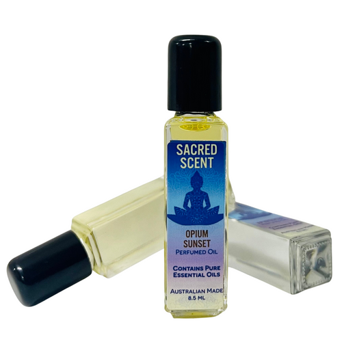 Sacred Scent Perfume Oil Opium Sunset
Introducing Opium Sunset Perfume Oil - A Sensual Voyage Beyond Words
For over two decades, Sacred Scent has been crafting fragrances that transport you to a realm of sensory delight, all the way from the sun-kissed shores of Australia.

Our Opium Sunset Perfume Oil is a fragrance that defies conventional description, an invitation to embark on a sensual voyage guided by notes that remain as elusive as the setting sun's colors. It captures the essence of a captivating sunset, evoking a sense of deep, alluring sensuality that transcends the boundaries of words. Meticulously crafted using a blend of pure essential oils and fine fragrance extracts, this fragrance carries the essence of a seductive and mesmerizing evening.

Packaged in an elegant square bottle with a convenient dropulator for effortless application, our perfume oils are not only exquisitely fragrant but also travel-friendly, ensuring you can carry this essence of sensuality with you wherever you go.

Whether you're seeking a fragrance that embodies the allure of a sultry evening or wish to indulge in an aura of captivating mystique, Sacred Scent Perfume Oils offer you a scent that ignites the senses.

Australian Made: Crafted with care in the heart of Australia.
Gluten Free: Suitable for all, regardless of dietary preferences.
Vegan: No animal-derived ingredients used in our formulations.
Cruelty-Free: We never test our products on animals.
Discover the seductive allure of Opium Sunset Perfume Oil by Sacred Scent, and let your senses embark on a journey of passionate, twilight indulgence that words cannot capture.