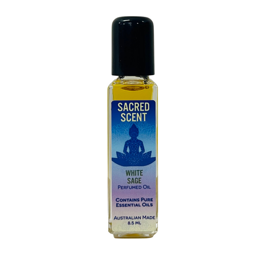 Sacred Scent Perfume Oil White Sage
Introducing White Sage Perfume Oil - A Fragrance of Mystical Reverence

For over two decades, Sacred Scent has been crafting fragrances that transport you to a realm of sensory delight, all the way from the sun-kissed shores of Australia.

Our White Sage Perfume Oil is a fragrance that embodies the mystical and sacred essence of white sage, with notes that remain veiled in reverence, known only to those who experience its enchanting scent. It captures the essence of ancient rituals and the spiritual significance of this revered herb, evoking a sense of timeless wisdom and respect that transcends conventional description. Meticulously crafted using a blend of pure essential oils and fine fragrance extracts, this perfume oil carries the essence of a profound and soulful journey.

Packaged in an elegant square bottle with a convenient dropulator for effortless application, our perfume oil is not only exquisitely fragrant but also travel-friendly, ensuring you can carry this sacred essence with you wherever you go.

Whether you're seeking a fragrance that transports you to the heart of ancient traditions or wish to immerse yourself in an aura of spiritual depth, Sacred Scent Perfume Oil offers you a scent that resonates with the soul.

Australian Made: Crafted with care in the heart of Australia.
Gluten Free: Suitable for all, regardless of dietary preferences.
Vegan: No animal-derived ingredients used in our formulations.
Cruelty-Free: We never test our products on animals.
Discover the profound allure of White Sage Perfume Oil by Sacred Scent, and let your senses embark on a spiritual journey that honors the mysteries and reverence of ancient traditions.

Sacred scent perfume oils are manufactured by a professional perfumery in Australia ensuring these are of the highest quality and are up to date with all industry standards, and bottled in our warehouse. Sacred Scent perfume oils contain no artificial colouring