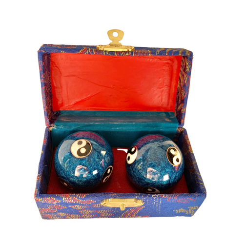 Chinese Health Ball Yin Yang 35mm

Chinese health (massage) balls were designed to help relieve stress while building finger dexterity, wrist and forearm strength. Known also as Chinese therapy balls or harmony balls, these relaxation tools are very portable, fun and easy to use. These balls are hollow inside and when manipulated, they produce a pleasant chiming sound.

Size: Each ball is 35mm in diameter

Material: Steel in silk lined box

Please note that the boxes come in a range of colours other than that pictured.