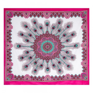 Tapestry Peacock Design Pink 
100% Cotton Tapestry 
Approx 210cm x 240cm
Made in India