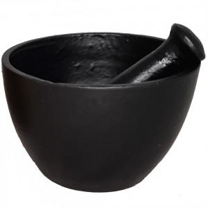 Cast Iron Mortar and Pestle 850gms

A cast iron mortar and pestle is primarily used for grinding, crushing, and pounding ingredients like spices, herbs, nuts, and seeds to create pastes, powders, and other desired textures. This heavy duty cast iron mortar and pestle is approx 6cm x 10cm, Approx 0.85kg weight.