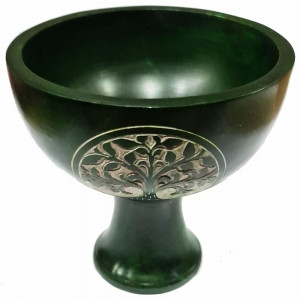 CHARCOAL INCENSE BURNER - Soapstone Tree 
Approx 10cm