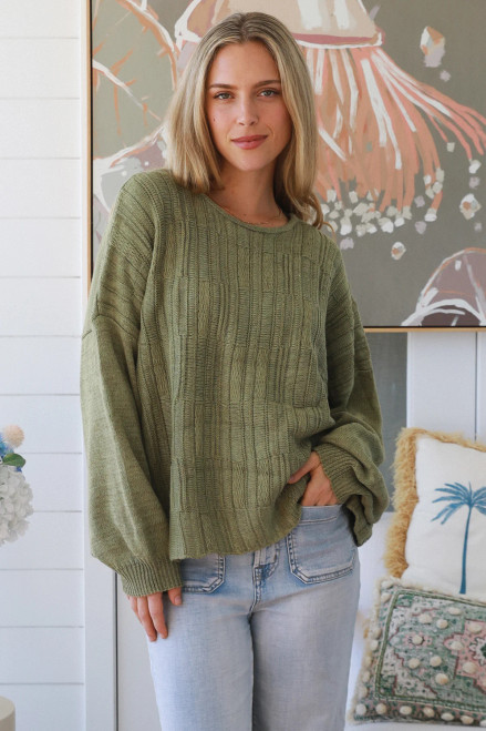Charlotte The Label Knit Textured Sage

Fits up to 16
65% cotton
35% viscose